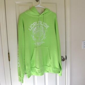 PrettyLittleThing Neon Green Hoodie, size XL